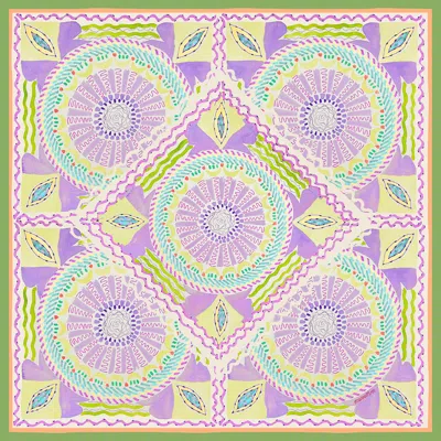 Maraethra Women's Lunar Mandala Silk Square Scarf