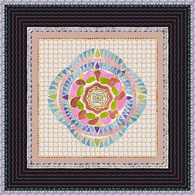 Maraethra Women's Mandala Forest Silk Square Scarf In Black
