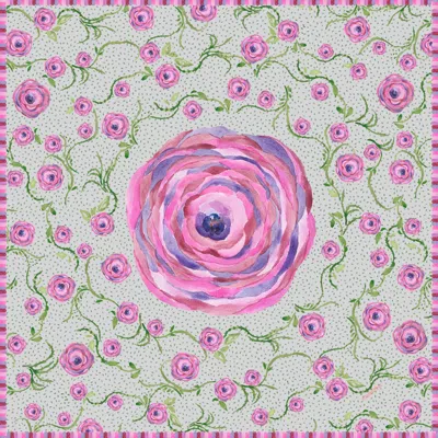 Maraethra Women's Rosa Cotton Sqaure Scarf In Green