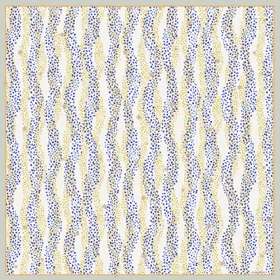 Maraethra Women's The Way Of Water Silk Square Scarf In Blue/white/yellow