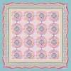 Maraethra Women's Wavy Border Silk Square Scarf In Blue