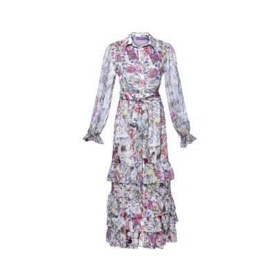 Maraliana Women's Amara Silk Floral Dress- Grey In Gray