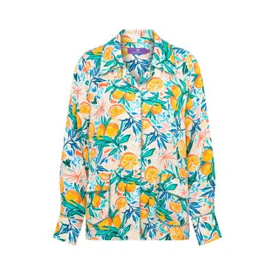 Maraliana Women's Arora Orange Print Viscose Shirt In Multi