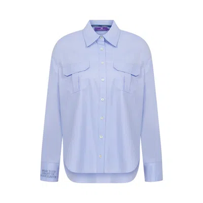 Maraliana Women's Ava Oversized Cotton Shirt-blue
