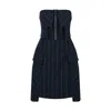 MARALIANA WOMEN'S BELLA WOOL CHECK NAVY DRESS