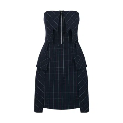 Maraliana Women's Bella Wool Check Navy Dress In Blue