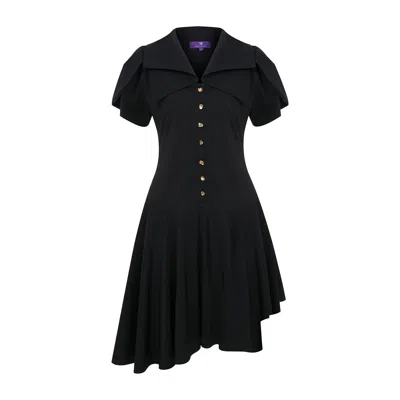 Maraliana Women's Black Clara Wool Double Collar Dress