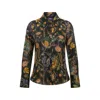Maraliana Women's Dalina Floral Silk Shirt- Black In Black