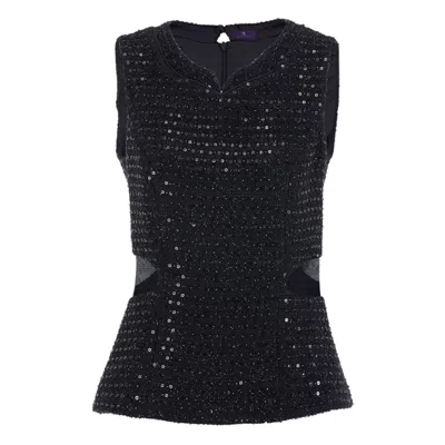Maraliana Women's Black Eva Boucle'-tweed Sweetheart Neck Top