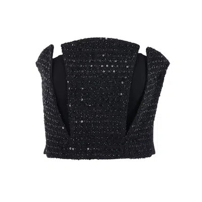 Maraliana Women's Black Gigi Boucle'-tweed Bustier