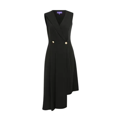 Maraliana Women's Black Iris Asymmetric Midi Dress