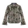 MARALIANA WOMEN'S BLACK MERIDA LACE PAISLEY EMBROIDERY SHIRT