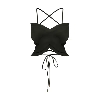 Maraliana Women's Saman Butterfly Crop Top Black