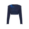 Maraliana Women's Blue Isla Wool Navy Top With Paisley Embroidery In Blue