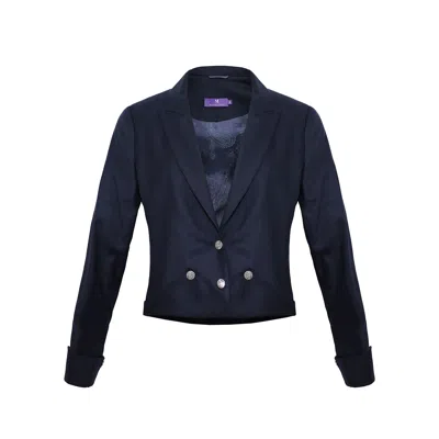 Maraliana Women's Blue Lexi Wool Crop Jacket Navy