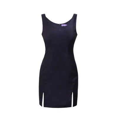 Maraliana Women's Blue Mira Sweetheart Wool Mini Dress- Navy
