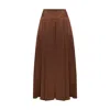 MARALIANA WOMEN'S LEYLA MAXI SATIN SKIRT BROWN