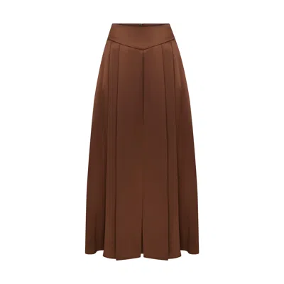 Maraliana Women's Leyla Maxi Satin Skirt Brown
