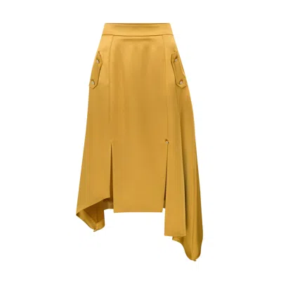 Maraliana Women's Dorin Asymmetric Satin Gold Skirt