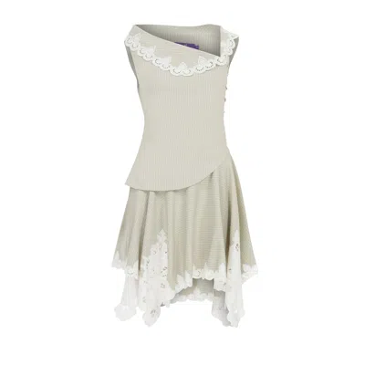 Maraliana Women's Freya Embroidered Pastel Green Knee Length Dress