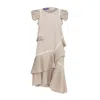 Maraliana Women's Neutrals Alyssa Pleated Asymmetric Dress Beige In Beige