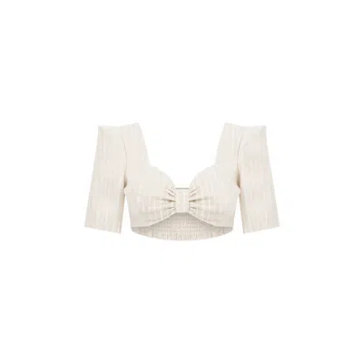Maraliana Women's Neutrals Daisy Cotton Crop Top In Beige