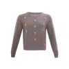 Maraliana Women's Neutrals Grace Wool & Cashmere Sweater With Handmade Crystals- Latte In Pink/white