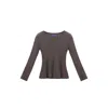 Maraliana Women's Neutrals Isabella Knitted Peplum Top- Mocha