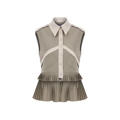 Maraliana Women's Neutrals May Detachable Tropical Wool Sleeveless Top In Gray