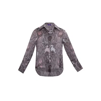 Maraliana Women's Noor Paisley Print Silk Shirt In Brown