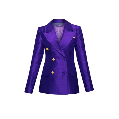 Maraliana Women's Pink / Purple Dune Double-breasted Silk Jacket- Purple In Pink/purple