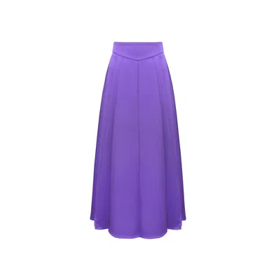 Maraliana Women's Pink / Purple Jane Satin Ankle-length Skirt Purple In Pink/purple