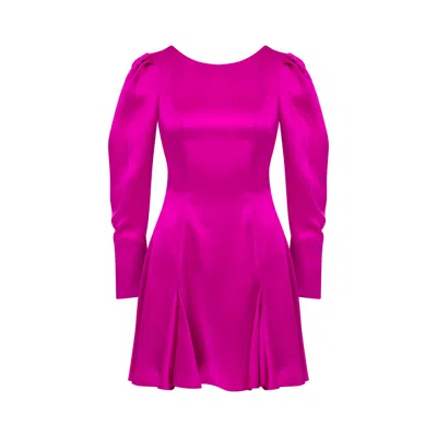 Maraliana Women's Pink / Purple Kamand Bowtie Back Detail Dress Pink In Pink/purple