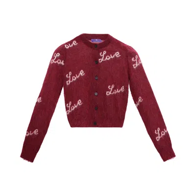 Maraliana Women's Red Love Mohair Cardigan Burgundy