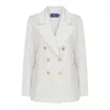 Maraliana Women's Jessie Double Breasted Jacket With Gold Buttons- White In White