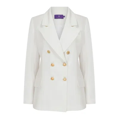 Maraliana Women's Jessie Double Breasted Jacket With Gold Buttons- White