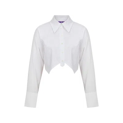 Maraliana Women's Natali Paisley Print Crop Cotton Shirt White