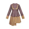MARALIANA WOMEN'S YELLOW / ORANGE / BROWN PARI ASYMMETRIC COTTON DRESS MUSTARD & BROWN