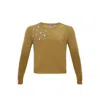 MARALIANA WOMEN'S YELLOW / ORANGE HANNAH WOOL & CASHMERE SWEATER WITH HANDMADE CRYSTALS -MUSTARD YELLOW