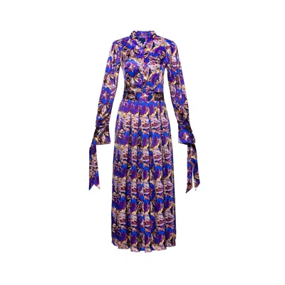 Maraliana Women's Zion Floral Silk Maxi Dress Purple