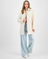 Maralyn & Me Juniors' Button-front Boucle Coat In Neutral