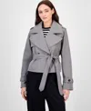 Maralyn & Me Juniors' Cropped Trench Coat, Exclusively At Macy's In Gray