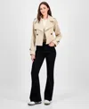 Maralyn & Me Juniors' Cropped Trench Coat, Exclusively At Macy's In Neutral