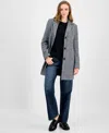 Maralyn & Me Trendy Plus Size Single-breasted Walker Coat In Gray