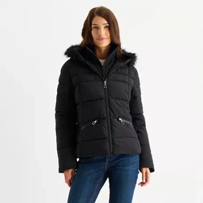 Maralyn & Me Womens Juniors Heavyweight Puffer Jacket In Black