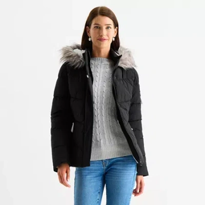 Maralyn & Me Womens Juniors Heavyweight Puffer Jacket In Black