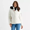 Maralyn & Me Womens Juniors Heavyweight Puffer Jacket In White
