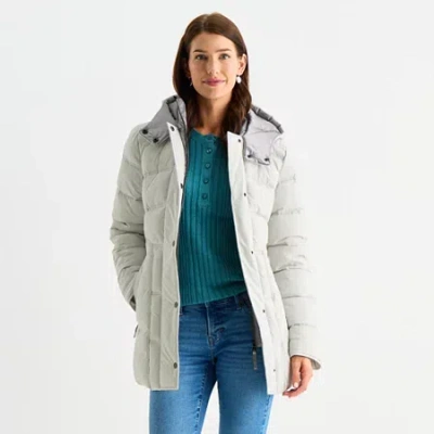 Maralyn & Me Womens Juniors Hooded Heavyweight Puffer Jacket In Gray