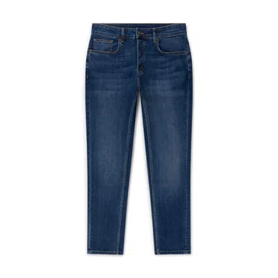 Marame Men's Blue Slim Leg Jeans - Dark Wash Denim