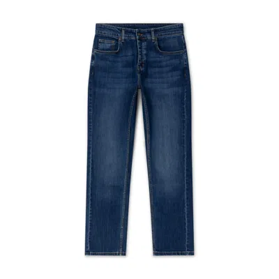 Marame Men's Blue Straight Leg Jeans - Dark Wash Denim